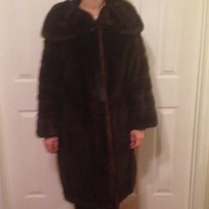 Chocolate mink full length coat
